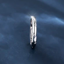 1入組簡約風純銀發亮方晶鋯石戒指,理想適用於女士約會,訂婚或者婚禮禮品 - 銀色 - 查看 2