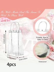 4入組透明禮品袋 - 無色 - 查看 4