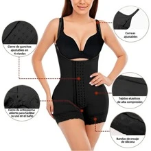 Bodys Shapewear Para Mujer Butt Lifting Corset, Women's Corrective Underwear Para El Posparto Y Molded De Cintura - 黑色 - 查看 5