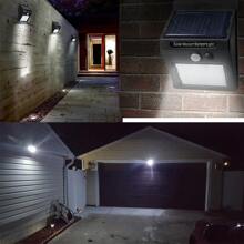 太陽能室外燈pir人體感應led壁燈防水庭院街燈戶外照明 - 白色 - 查看 6