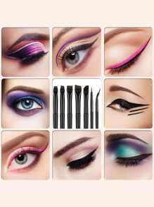 7支装眼线刷 专业眼线化妆刷 斜角平头化妆刷 化妆工具套装，化妆刷套装，化妆刷组合，化妆刷套装，全套化妆刷，化妆刷套装，全套化妆工具，化妆刷套装，化妆刷套装，化妆礼盒，赠品，专业化妆刷，全套化妆工具 - 黑色 - 查看 2