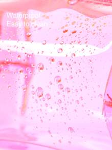 2入組小型防水透明PVC玫瑰紅色化妝包口紅盒海灘包旅行化妝包化妝品袋化妝品收納盒化妝包組織者女士和女孩儲物化妝品盒 - 玫紅色 - 查看 6