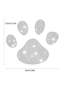 2入組水鑽裝飾爪子設計汽車貼紙 - 白色 - 查看 6