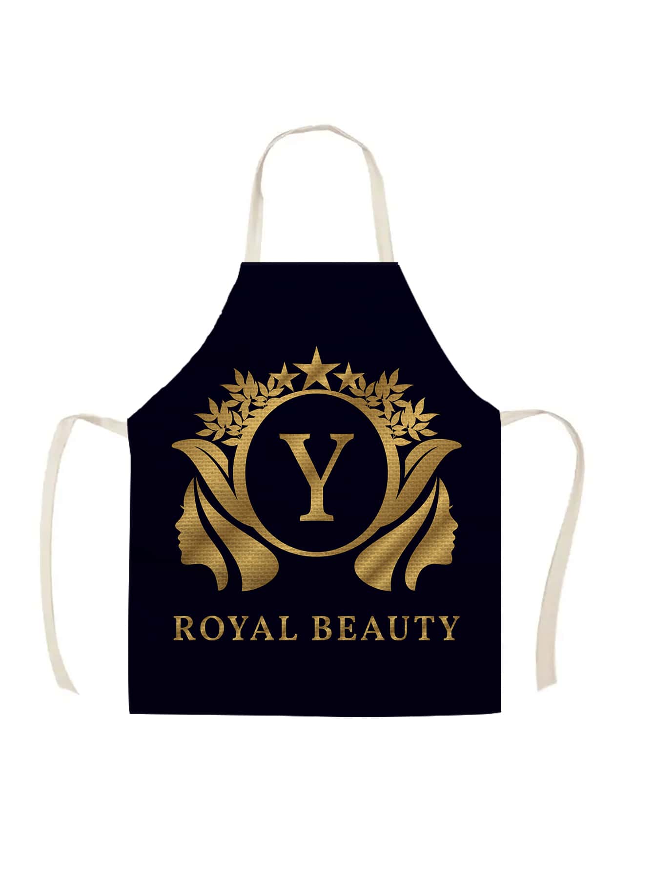 1 pieza Delantal con letra Y patrón para cocina cocinar casa usar , práctico & hermoso batería de cocina - Multicolor - Ver 1