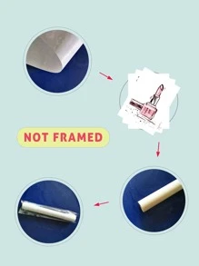 套裝3女孩帶彩妝女士油畫帆布掛畫適用於客廳臥室床側裝飾,無框 - 彩色 - 查看 4