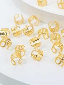 40 chiếc Nhẫn cài tóc có thể điều chỉnh thiết kế kiểu tóc gợn sóng dành cho phụ nữ đeo hàng ngày - Vàng - Xem 3