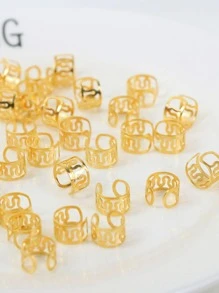 40 chiếc Nhẫn cài tóc có thể điều chỉnh thiết kế kiểu tóc gợn sóng dành cho phụ nữ đeo hàng ngày - Vàng - Xem 5