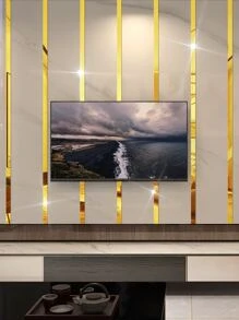 Bộ 10 miếng dán tường gương hình chữ nhật bằng acrylic trang trí nền, miếng dán, decal dán tường, decal vinyl trang trí nhà cửa, vật dụng trang trí mùa xuân làm mới ngôi nhà của bạn, miếng dán trang trí Rama quà tặng sinh nhật tốt nghiệp trang trí tường trang trí phòng gương treo tường gương cho phòng trang trí phòng tắm trang trí phòng khách - Vàng - Xem 3