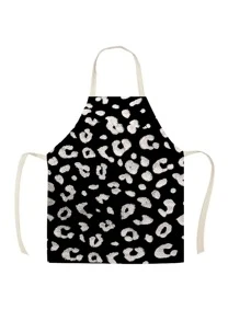 1入組豹紋圖案圍裙廚房做飯家用圍裙 - 彩色 - 查看 1