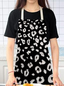 1入組豹紋圖案圍裙廚房做飯家用圍裙 - 彩色 - 查看 2