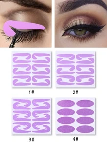 4 piezas Adhesivos de maquillaje de ojos Pegatinas de ayuda para delineador de ojos - Multicolor - Ver 1