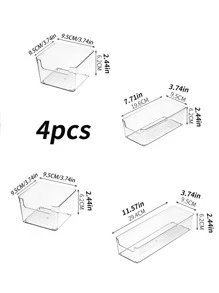 1/4/5/6 Tối Giản Tinh Tế Trang Điểm Tổ Chức Ngăn Kéo Hộp Bảo Quản Mỹ Phẩm, Để Bàn Vanity Giá Đỡ Có Ngăn - Trong sáng - Xem 3