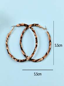 1 Internet Người Nổi Tiếng Phong Cách Da Báo Vải Bọc Nữ Đôi Khuyên Tai Vòng Cho Kỳ Nghỉ - Nhiều màu - Xem 5