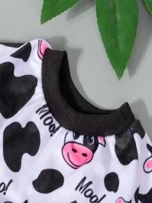 1 pieza Pijama de perro con estampado de vaca - Lavable a máquina, Ropa de dormir para mascotas, Ropa informal para mascotas, Ropa divertida para mascotas, Ropa suave y cómoda para mascotas - Multicolor - Ver 9