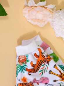 1pc Animal World Pet Pajamas, Hand/Machine Washable, Adjustable Waist Design, Fun & Soft Comfortable Pet Loungewear - Multicolor - View 6