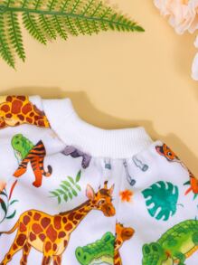 1pc Animal World Pet Pajamas, Hand/Machine Washable, Adjustable Waist Design, Fun & Soft Comfortable Pet Loungewear - Multicolor - View 7