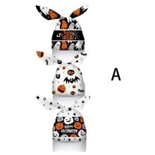 50入組禮品袋萬聖節糖果包包裝袋兔子耳朵零食餅乾包,禮品袋 - 彩色 - 查看 2