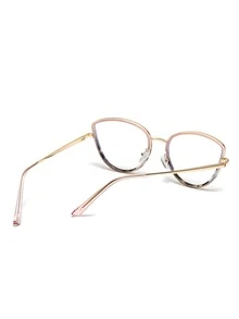 貓眼風格粉色時尚中性眼鏡邊框適用於透明鏡片眼鏡 - 彩色 - 查看 3