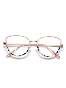 貓眼風格粉色時尚中性眼鏡邊框適用於透明鏡片眼鏡 - 彩色 - 查看 4