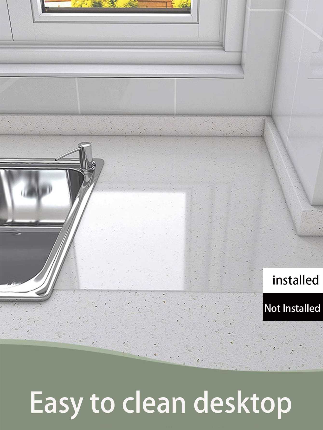 Stove sparkling kitchen countertop film anti-staining quartz stone ...