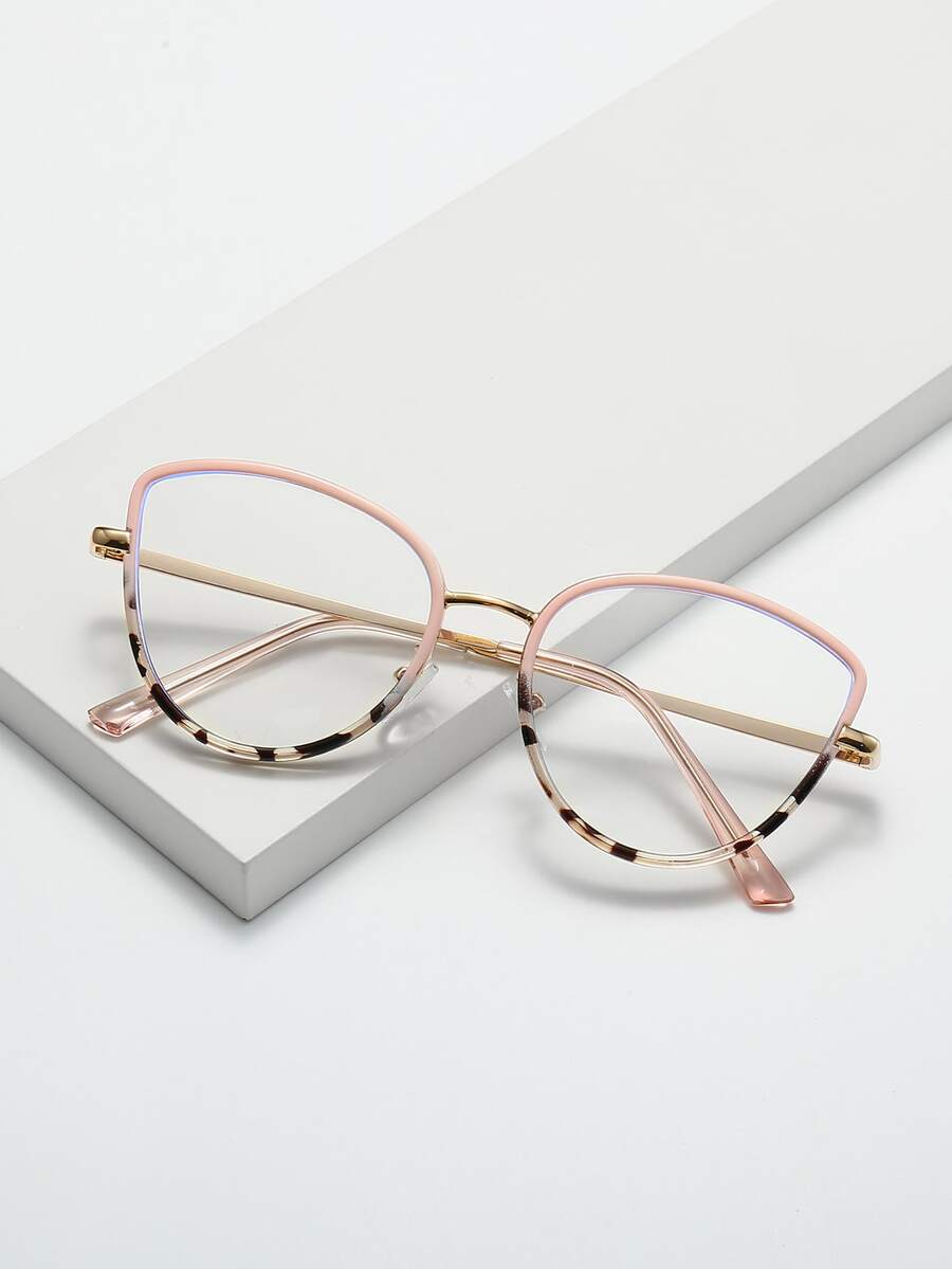 貓眼風格粉色時尚中性眼鏡邊框適用於透明鏡片眼鏡 - 彩色 - 查看 1