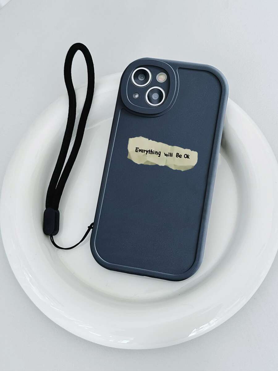 字母圖案手機殼附帶繩子 - 彩色 - 查看 1