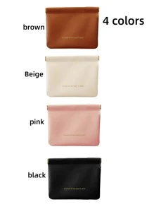 Pu Leather Makeup Storage Bag Waterproof Small Cosmetic Pouch Mini Short Wallet Bag Coin Purse Key Earbuds Credit Card Holder - Multicolor - View 2