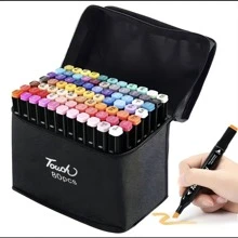 80 Colors Double Tip Markers Brush Tip Markers - Black - View 2