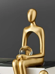 1入組人物設計裝飾工藝,現代ABS裝飾物件適用於家庭裝飾 - 金色 - 查看 5