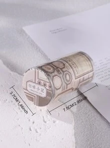 1入組復古標籤風格DIY裝飾膠帶和貼紙集適用於日誌 - 彩色 - 查看 5