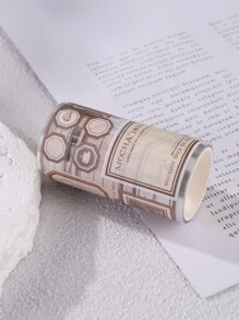 1入組復古標籤風格DIY裝飾膠帶和貼紙集適用於日誌 - 彩色 - 查看 2