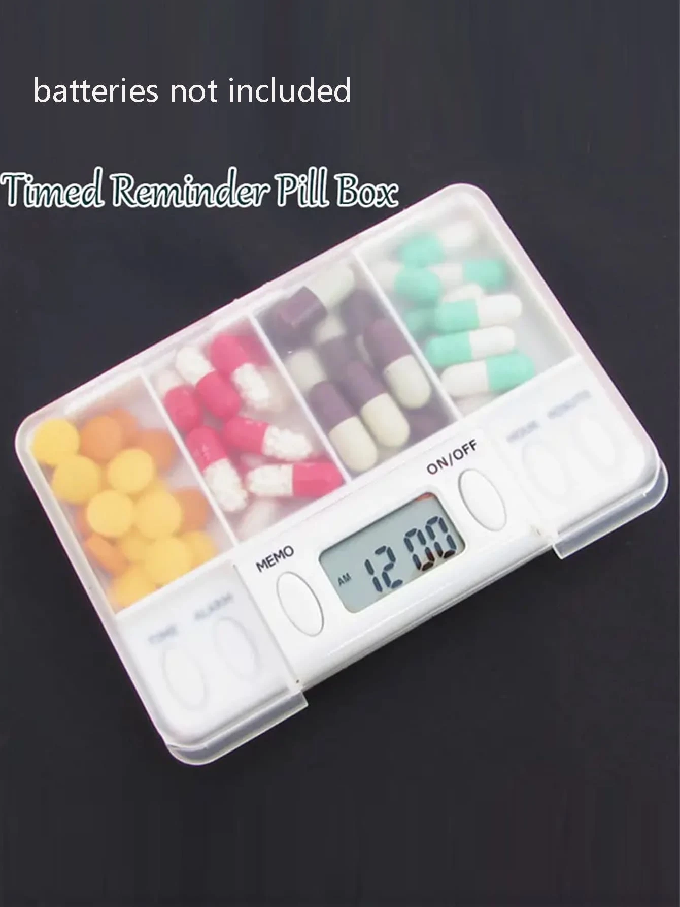 4 lưới Hộp Đựng Thuốc Hộp Bảo Quản Điện Tử Nhắc Nhở Thời Gian Hộp Thuốc Viên Thuốc Tổ Chức Hộp Đựng Thuốc - trắng - Xem 1