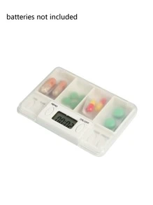 4 lưới Hộp Đựng Thuốc Hộp Bảo Quản Điện Tử Nhắc Nhở Thời Gian Hộp Thuốc Viên Thuốc Tổ Chức Hộp Đựng Thuốc - trắng - Xem 5