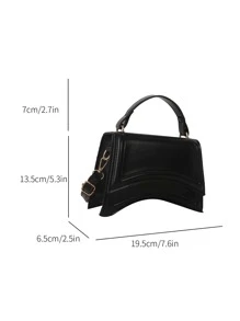 Túi xách mini lật màu trơn thời trang - màu đen - Xem 2