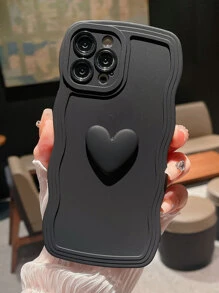 Vỏ điện thoại trang trí trái tim - màu đen - Xem 1