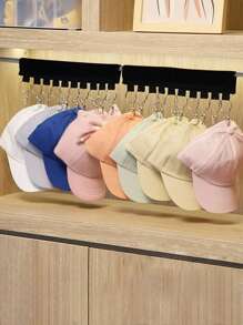 1 cái Giá để mũ, Móc mũ bằng polyester, Kẹp, Giá treo quần áo để cất giữ tại nhà Quần váy Giày dép Quần jean Bốt Váy - màu đen - Xem 4