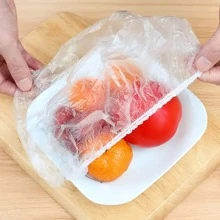 100 Pièces/1 Paquet Sac Jetable En Plastique Étirable Pour La Préservation Des Aliments, Couverture De Stockage Et D'emballage, Sac Élastique, Convient Pour Les Cuisines Et Les Sites De Pique-nique En Plein Air