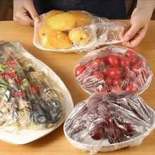100 Pièces/1 Paquet Sac Jetable En Plastique Étirable Pour La Préservation Des Aliments, Couverture De Stockage Et D'emballage, Sac Élastique, Convient Pour Les Cuisines Et Les Sites De Pique-nique En Plein Air