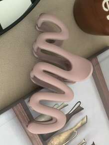 Chất rắn Dợn sóng Thiết kế Móng vuốt tóc - Màu be - Xem 1