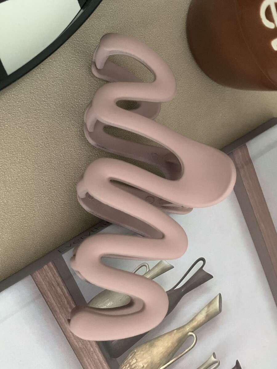 Chất rắn Dợn sóng Thiết kế Móng vuốt tóc - Màu be - Xem 1