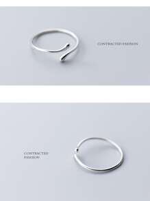 1 Máy Tính Thời Trang S925 Bạc Đơn Giản Và Nhẹ Nhàng Phong Cách Bóng Thiết Kế Đường Mở Kết Thúc Có Thể Điều Chỉnh Cho Nữ Trang Sức quà Tặng - Bạc - Xem 8