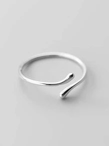 1 Máy Tính Thời Trang S925 Bạc Đơn Giản Và Nhẹ Nhàng Phong Cách Bóng Thiết Kế Đường Mở Kết Thúc Có Thể Điều Chỉnh Cho Nữ Trang Sức quà Tặng - Bạc - Xem 4