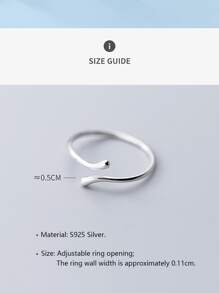 1 Máy Tính Thời Trang S925 Bạc Đơn Giản Và Nhẹ Nhàng Phong Cách Bóng Thiết Kế Đường Mở Kết Thúc Có Thể Điều Chỉnh Cho Nữ Trang Sức quà Tặng - Bạc - Xem 7