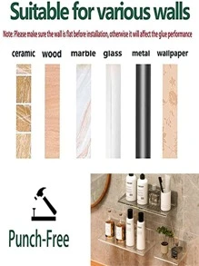 1 Miếng Đa chức năng Bàn làm việc Lưu trữ Phòng tắm Gương Tủ Lưu trữ Treo tường Hộp đựng mỹ phẩm Cái giá Máy khoan - Trong sáng - Xem 4