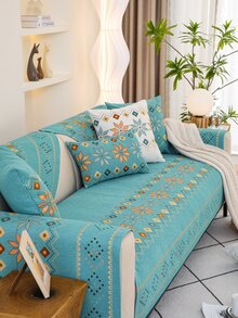 1入組波西米亞沙發墊毛巾適用於四季 - 綠色 - 查看 3