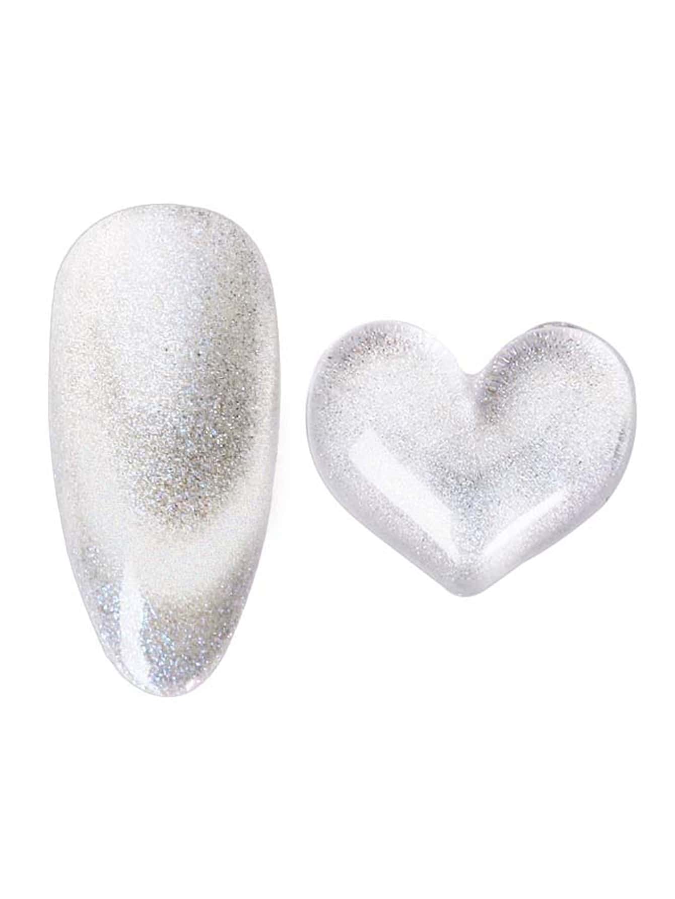 FULL BEAUTY Móng tay nam châm phản quang Gel đánh bóng Laser lấp lánh Màu bạc Mắt mèo Spar UV LED Ngâm dầu bóng Sơn móng tay bán vĩnh viễn cho thiết kế nghệ thuật móng tay - Bạc - Xem 5