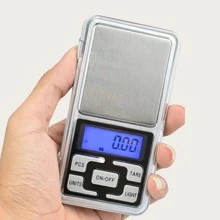 1入便攜式小型電子秤,0.01g容量高精度秤,加照明背光食品稱重秤,高準確度和自動關機功能珠寶和寶石秤,廚房秤 - 銀色 - 查看 2