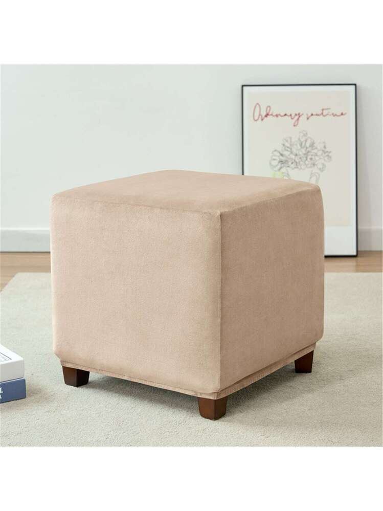 Copri Sgabelli Rotondi In Velluto Elasticizzato – Fodera Per Pouf E Ottomano – Morbida E Resistente – Colore Nero – Adatto A Diametri 95-99 Cm - 2