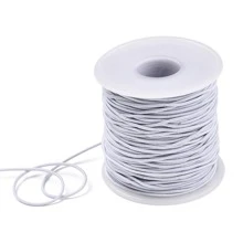 1 卷/2 卷约 45 米/50 米 1 毫米芯弹力珠宝绳，适用于 DIY 串珠、手链、项链 - 白色 - 查看 9