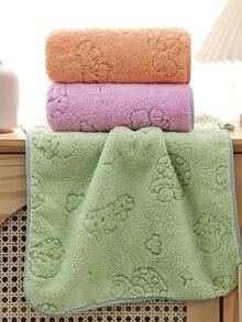 珊瑚绒柔软吸水蘑菇花图案毛巾，家用，可作浴巾/洗发巾/游泳巾，单条装或大号（40*80cm/80*170cm），适用于美容院、酒店、运动场所、家居等，可作浴巾、护肤巾。 - 綠色 - 查看 2